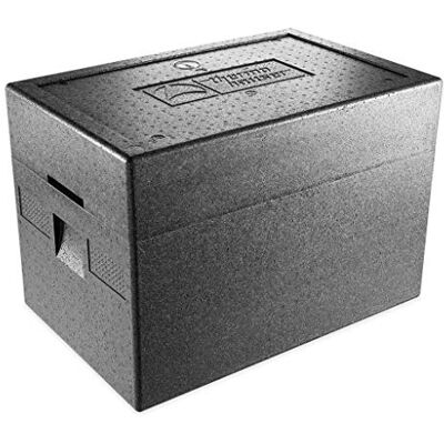 Thermohauser EPP-Thermobox Eiscreme Extra schwarz, mit extrahohem Deckel mit integriertem Thermometer,63,5x42,0, x45,0cm Thermohauser EPP-Thermobox Eiscreme Extra schwarz, mit extrahohem Deckel mit integriertem Thermometer,63,5x42,0, x45,0cm