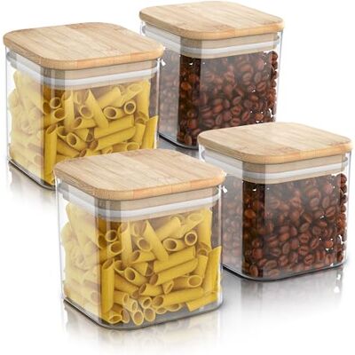 Arendo Vorratsgläser mit Deckel 800ml 4er Set Behälter aus Glas – hitzebeständig – Vorratsdosen/Vorratsbehälter mit Bambusdeckel luftdicht für Müsli Zucker Mehl Kaffee Reis Arendo Vorratsgläser mit Deckel 800ml 4er Set Behälter aus Glas – hitzebeständig – Vorratsdosen/Vorratsbehälter mit Bambusdeckel luftdicht für Müsli Zucker Mehl Kaffee Reis