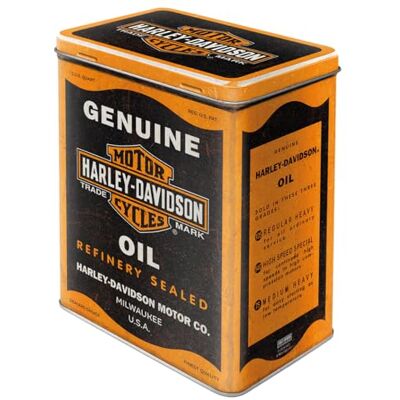 ART Retro Vorratsdose L, 3 l, Harley-Davidson – Genuine Oil – Geschenk-Idee für Biker, Original Lizenzprodukt (OLP), Große Kaffee-Dose aus Blech, Werkstatt-Deko im Vintage Design ART Retro Vorratsdose L, 3 l, Harley-Davidson – Genuine Oil – Geschenk-Idee für Biker, Original Lizenzprodukt (OLP), Große Kaffee-Dose aus Blech, Werkstatt-Deko im Vintage Design