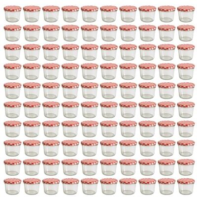 Vitrea 100x Marmeladengläser 230 ml mit Deckel Rot Kariert TO 82 Einmachgläser zum befüllen mit Schraubdeckel Sturzgläser für Marmelade Schraubgläser leere Gläser 100 Stück Vitrea 100x Marmeladengläser 230 ml mit Deckel Rot Kariert TO 82 Einmachgläser zum befüllen mit Schraubdeckel Sturzgläser für Marmelade Schraubgläser leere Gläser 100 Stück