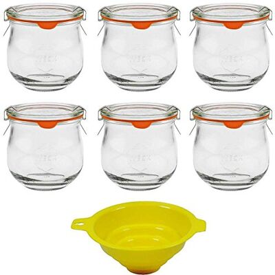 mikken 6 Weckgläser Rundrandgläser in Tulpenform 370 ml inkl. Zubehör mikken 6 Weckgläser Rundrandgläser in Tulpenform 370 ml inkl. Zubehör