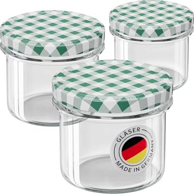 WELLGRO 6x Einmachgläser mit Schraubdeckel 235ml Deckel To 82 grün kariert Made in Germany Vorratsgläser mit Deckel, Gärglas, Dessertgläser WELLGRO 6x Einmachgläser mit Schraubdeckel 235ml Deckel To 82 grün kariert Made in Germany Vorratsgläser mit Deckel, Gärglas, Dessertgläser