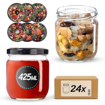 KADAX Einmachgläser 425ml TO82, Sturzgläser Mason Jar mit Schraubdeckel, Luftdichte Twist-off Gläser, Meal Prep, Overnight Oats, Sauerteig (Bunte Gemüse, 24 Stück) KADAX Einmachgläser 425ml TO82, Sturzgläser Mason Jar mit Schraubdeckel, Luftdichte Twist-off Gläser, Meal Prep, Overnight Oats, Sauerteig (Bunte Gemüse, 24 Stück)