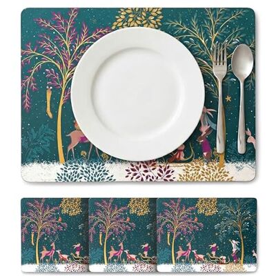 Sara Miller London Woodland Tales Platzsets, groß, Grün, 4 Stück Sara Miller London Woodland Tales Platzsets, groß, Grün, 4 Stück