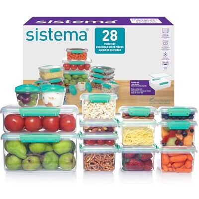 Sistema KLIP IT Vorratsdosen Luftdichte und stapelbare Frischhaltedosen mit Deckel Pausenbrotdosen und Snackdosen 28 Teile (14 Dosen und Deckel) Sistema KLIP IT Vorratsdosen Luftdichte und stapelbare Frischhaltedosen mit Deckel Pausenbrotdosen und Snackdosen 28 Teile (14 Dosen und Deckel)