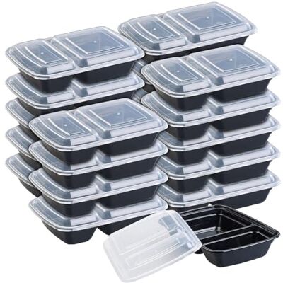 Rosenstein & Söhne Lebensmittelboxen: 20er-Set Lebensmittel-Boxen mit je 2 Trennfächern und Deckeln, 700 ml (Lunchbox Mikrowelle, Frühstücksdosen, Frischhaltedosen) Rosenstein & Söhne Lebensmittelboxen: 20er-Set Lebensmittel-Boxen mit je 2 Trennfächern und Deckeln, 700 ml (Lunchbox Mikrowelle, Frühstücksdosen, Frischhaltedosen)