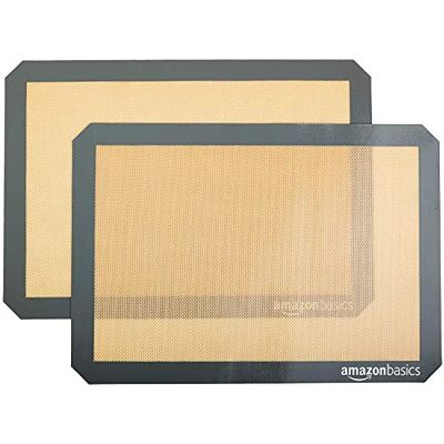 Amazon Rechteckig Backmatte, Silikon, 2 Stück, 29.5cm x 42.0cm, Beige/Grau Amazon Rechteckig Backmatte, Silikon, 2 Stück, 29.5cm x 42.0cm, Beige/Grau