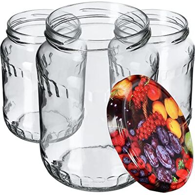 KADAX 8er Set Einmachgläser 720ml TO82 Obst, Große Sturzgläser mit Schraubdeckel, Einkochgläser Fermentierglas für Gurken, Gemüse, Sauerteig KADAX 8er Set Einmachgläser 720ml TO82 Obst, Große Sturzgläser mit Schraubdeckel, Einkochgläser Fermentierglas für Gurken, Gemüse, Sauerteig