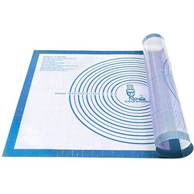 Super Antihafte Rutschfeste Backunterlage Backmatte Silikon Teig Groß 71x51cm Ausrollmatte Teigmatte Silikonmatte Backen Arbeitsmatte mit Messung für Fondant Gebäck Pizza Matte,BPA Frei,Blau Super Antihafte Rutschfeste Backunterlage Backmatte Silikon Teig Groß 71x51cm Ausrollmatte Teigmatte Silikonmatte Backen Arbeitsmatte mit Messung für Fondant Gebäck Pizza Matte,BPA Frei,Blau