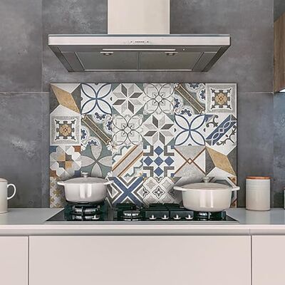 CREARREDA Spritzschutz für Küche aus Aluminium, made in Italy, Schutz für Herd und Wand, waschbar und einfach zu montieren, Spritzschutz aus Metall, 48 x 72 cm CREARREDA Spritzschutz für Küche aus Aluminium, made in Italy, Schutz für Herd und Wand, waschbar und einfach zu montieren, Spritzschutz aus Metall, 48 x 72 cm