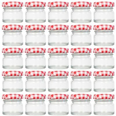 Vitrea 25x Mini Marmeladengläser 30 ml mit Deckel Rot Kariert TO 43 kleine Einmachgläser zum befüllen mit Schraubdeckel Schraubgläser leere Gläser für Marmelade 25 Stück Vitrea 25x Mini Marmeladengläser 30 ml mit Deckel Rot Kariert TO 43 kleine Einmachgläser zum befüllen mit Schraubdeckel Schraubgläser leere Gläser für Marmelade 25 Stück