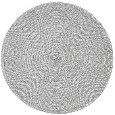 Premier Housewares Runde Silberschaden gewebte Platzierung, PP-Polypropylene, Silber, 35x35x1 Premier Housewares Runde Silberschaden gewebte Platzierung, PP-Polypropylene, Silber, 35x35x1