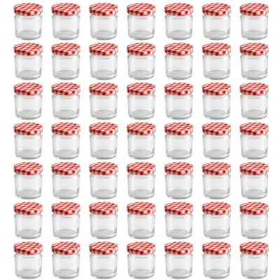 Vitrea 50x Mini Marmeladengläser 37 ml mit Deckel Rot Kariert TO 43 kleine Einmachgläser zum befüllen mit Schraubdeckel Schraubgläser leere Gläser für Marmelade 50 Stück Vitrea 50x Mini Marmeladengläser 37 ml mit Deckel Rot Kariert TO 43 kleine Einmachgläser zum befüllen mit Schraubdeckel Schraubgläser leere Gläser für Marmelade 50 Stück