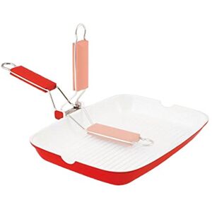 HOME Grilly Rechteckige Grillpfanne, Keramik, Weiß/Rot, 34x24 cm HOME Grilly Rechteckige Grillpfanne, Keramik, Weiß/Rot, 34x24 cm