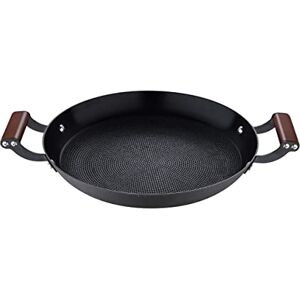 MasterPRO Odín Grillpfanne Rundes Design 28 cm Aus Gepresstem Eisen Ergonomischer Akazienholzgriff Küchenutensilien Für Alle Herdarten MasterPRO Odín Grillpfanne Rundes Design 28 cm Aus Gepresstem Eisen Ergonomischer Akazienholzgriff Küchenutensilien Für Alle Herdarten