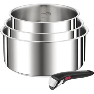 Tefal Ingenio Preference 4-teiliges Topfset Induktion, 16, 18, 20cm mit Griff, stapelbar, platzsparend, hochwertiger Edelstahl, für alle Herdarten geeignet, L898S4 Tefal Ingenio Preference 4-teiliges Topfset Induktion, 16, 18, 20cm mit Griff, stapelbar, platzsparend, hochwertiger Edelstahl, für alle Herdarten geeignet, L898S4