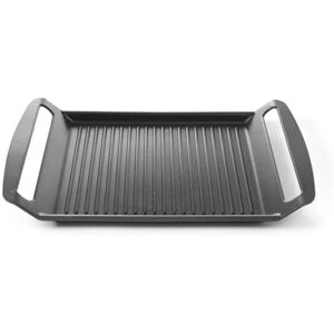 HENDI Grillplatte, geeignet für alle Herdarten, Induktionsboden, Anti-Haft Beschichtung, Temperaturbeständigkeit bis zu 250°C, 390x260(H)35mm, Aluminium HENDI Grillplatte, geeignet für alle Herdarten, Induktionsboden, Anti-Haft Beschichtung, Temperaturbeständigkeit bis zu 250°C, 390x260(H)35mm, Aluminium