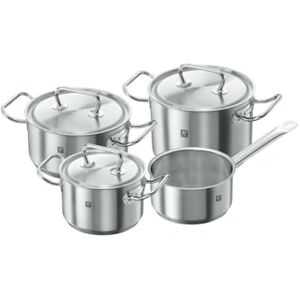 ZWILLING Twin Classic Kochtopf-Set 4-teilig, mit Deckel, Induktionsgeeignet, Unbeschichtet, Edelstahl, Silber ZWILLING Twin Classic Kochtopf-Set 4-teilig, mit Deckel, Induktionsgeeignet, Unbeschichtet, Edelstahl, Silber