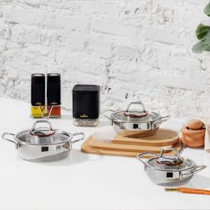 KARACA Emirgan 6-Tlg, Sahan-Set aus Stahl Topfset, Kochgeschirr set, Kochtopfsets, Edelstahl, Induktionsgeeignet, mit Glasdeckel und von Edelstahl Topfset KARACA Emirgan 6-Tlg, Sahan-Set aus Stahl Topfset, Kochgeschirr set, Kochtopfsets, Edelstahl, Induktionsgeeignet, mit Glasdeckel und von Edelstahl Topfset