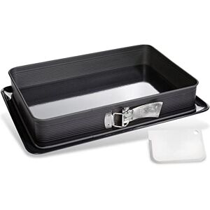 Zenker Rechteck-Springform DELUXE, eckige Premium-Backform mit emailliertem Boden und Auslaufschutz, Kuchenform mit Antihaftbeschichtung (Farbe: Schwarz metallic), Menge: 1 Stück Zenker Rechteck-Springform DELUXE, eckige Premium-Backform mit emailliertem Boden und Auslaufschutz, Kuchenform mit Antihaftbeschichtung (Farbe: Schwarz metallic), Menge: 1 Stück