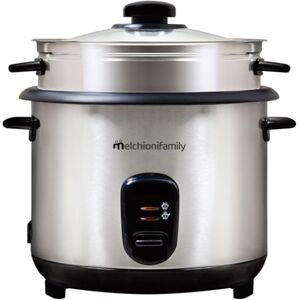 Melchioni Family LOTO Reiskocher 1,8L mit Koch- und Warmhaltefunktion, Glasdeckel, Antihaftbeschichtung, Automatische Abschaltung, Dampfgarer, 800W, Zubehör Inklusive, Grau Melchioni Family LOTO Reiskocher 1,8L mit Koch- und Warmhaltefunktion, Glasdeckel, Antihaftbeschichtung, Automatische Abschaltung, Dampfgarer, 800W, Zubehör Inklusive, Grau
