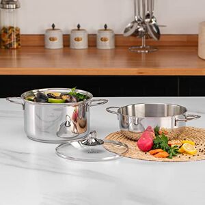 KARACA Love of Kitchen Stahl-Muschelpfanne 20 Cm, 3 Liter, Edelstahl, Muscheln Kochen Und Servieren, Induktionsboden,Zu Bedıenende Grıffe, Maximale Zeit- Und Energieeınsparung KARACA Love of Kitchen Stahl-Muschelpfanne 20 Cm, 3 Liter, Edelstahl, Muscheln Kochen Und Servieren, Induktionsboden,Zu Bedıenende Grıffe, Maximale Zeit- Und Energieeınsparung