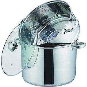 KAMBERG – 0008073 – Couscoustopf/Dampfgarer/Kochtopf (3‑in‑1) – Durchmesser 28 cm – 12 Liter – Hochwertiger Edelstahl – Mit Glasdeckel – Für alle Herdarten, auch Induktion KAMBERG – 0008073 – Couscoustopf/Dampfgarer/Kochtopf (3‑in‑1) – Durchmesser 28 cm – 12 Liter – Hochwertiger Edelstahl – Mit Glasdeckel – Für alle Herdarten, auch Induktion
