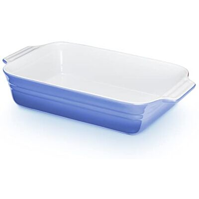 KHG Auflaufform groß 40 cm Hellblau, Volumen, Backform, Lasagne, Tiramisu für 4-6 Personen, Kapazität 3 L, Ofenform Keramik Steingut rechteckig & kratzfest, Aufläufe, vielseitig einsetzbar KHG Auflaufform groß 40 cm Hellblau, Volumen, Backform, Lasagne, Tiramisu für 4-6 Personen, Kapazität 3 L, Ofenform Keramik Steingut rechteckig & kratzfest, Aufläufe, vielseitig einsetzbar