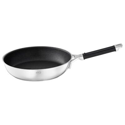 RÖSLE SILENCE PRO Bratpfanne, Pfanne mit kratzfester Premium-Antihaftversiegelung ProResist, Silikongriff, 24 cm, Edelstahl 18/10, induktionsgeeignet, , Silberfarben/Schwarz RÖSLE SILENCE PRO Bratpfanne, Pfanne mit kratzfester Premium-Antihaftversiegelung ProResist, Silikongriff, 24 cm, Edelstahl 18/10, induktionsgeeignet, , Silberfarben/Schwarz