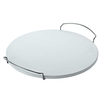 RÖSLE Pizza Stone Round, Pizza Stone Made of fireclay for preparing Pizza, tarte flambée, Bread etc. on The Grill or in The Oven, Chrome-Plated Steel Handles, 41 cm. RÖSLE Pizza Stone Round, Pizza Stone Made of fireclay for preparing Pizza, tarte flambée, Bread etc. on The Grill or in The Oven, Chrome-Plated Steel Handles, 41 cm.