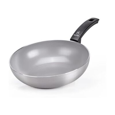 Moneta Innova Wok 1m 28 cm, FineGres Naturbeschichtung (kein PFAS), auch für Induktion, 100% Made in Italy, Grau Moneta Innova Wok 1m 28 cm, FineGres Naturbeschichtung (kein PFAS), auch für Induktion, 100% Made in Italy, Grau