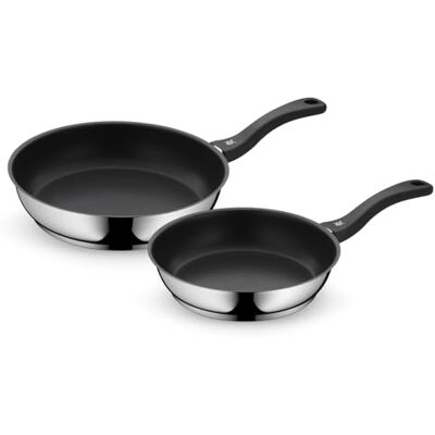 WMF Devil Pfannenset Induktion 2-teilig – Bratpfannen 24, 28 cm – Edelstahl Cromargan Antihaft Pfannen Set, beschichtet, spülmaschinengeeignet, backofenfest, hitzebeständig und kratzfest WMF Devil Pfannenset Induktion 2-teilig – Bratpfannen 24, 28 cm – Edelstahl Cromargan Antihaft Pfannen Set, beschichtet, spülmaschinengeeignet, backofenfest, hitzebeständig und kratzfest