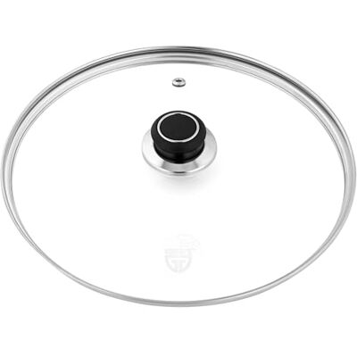 GRÄWE Glasdeckel mit Edelstahlring Ø 28 cm inkl. Dampfaustritt, spülmaschinengeeignet, Topfdeckel, Pfannendeckel, Universaldeckel, hitzebeständiger Deckel GRÄWE Glasdeckel mit Edelstahlring Ø 28 cm inkl. Dampfaustritt, spülmaschinengeeignet, Topfdeckel, Pfannendeckel, Universaldeckel, hitzebeständiger Deckel