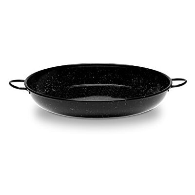 Vaello Campos Vaello La Valenciana emaillierter Stahl Kasserolle mit Griff, schwarz, 34 cm Vaello Campos Vaello La Valenciana emaillierter Stahl Kasserolle mit Griff, schwarz, 34 cm