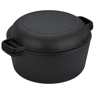 GRÄWE Dutch Oven CI 350 Ø 26 cm – Gusseisen Brat- & Kochtopf 2-in-1 mit Deckel, Induktion & Backofen geeignet, Schmortopf & Bräter für Outdoor & Küche, 5QT, 4,7 Liter GRÄWE Dutch Oven CI 350 Ø 26 cm – Gusseisen Brat- & Kochtopf 2-in-1 mit Deckel, Induktion & Backofen geeignet, Schmortopf & Bräter für Outdoor & Küche, 5QT, 4,7 Liter