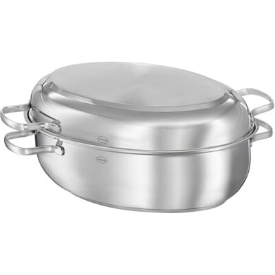 RÖSLE Bräter oval PUREELEMENTS Keramik ProCeraPlus, Edelstahl 18/10 Deckel als Pfanne nutzbar, induktionsgeeignet, backofenfest, Keramikversiegelung ProCeraPlus, silbern RÖSLE Bräter oval PUREELEMENTS Keramik ProCeraPlus, Edelstahl 18/10 Deckel als Pfanne nutzbar, induktionsgeeignet, backofenfest, Keramikversiegelung ProCeraPlus, silbern