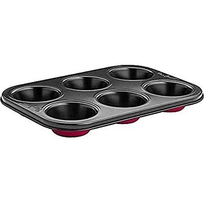 Lamart Tablett, 6 Muffins, 26 x 18 x 2,5 cm, Rot Lamart Tablett, 6 Muffins, 26 x 18 x 2,5 cm, Rot