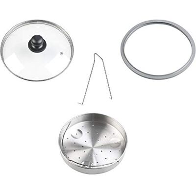 Rosenstein & Söhne Zubehör zu Dampfgareinsatz: 4-teiliges Edelstahl-Dampfgar-Einsatz-Set für Schnellkochtöpfe (Siebeinsatz Topf, Siebeinsatz für Kochtopf, Töpfe) Rosenstein & Söhne Zubehör zu Dampfgareinsatz: 4-teiliges Edelstahl-Dampfgar-Einsatz-Set für Schnellkochtöpfe (Siebeinsatz Topf, Siebeinsatz für Kochtopf, Töpfe)
