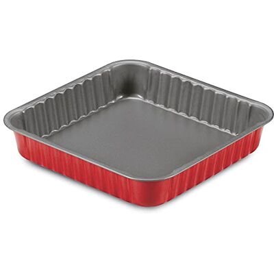 Guardini , Quadratische Backform 24 x 24 cm, Stahl mit Antihaftbeschichtung, Rot und Grau, Made in Italy, Linie Rossana Guardini , Quadratische Backform 24 x 24 cm, Stahl mit Antihaftbeschichtung, Rot und Grau, Made in Italy, Linie Rossana