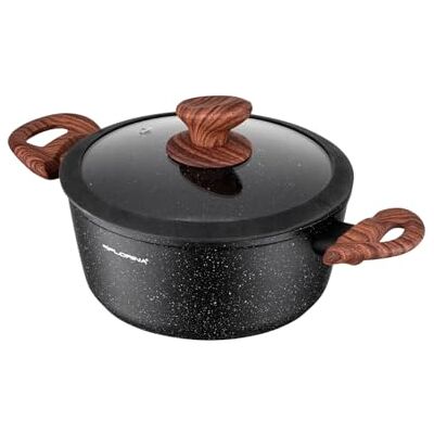 Florina Aluminiumtopf MASTER BLACK V2 20 cm 2.1L Antihaftbeschichtung Für alle Herdarten inkl. Induktion Ergonomische Soft-Touch-Griff Deckel mit Silikonrand Hitzebeständig Florina Aluminiumtopf MASTER BLACK V2 20 cm 2.1L Antihaftbeschichtung Für alle Herdarten inkl. Induktion Ergonomische Soft-Touch-Griff Deckel mit Silikonrand Hitzebeständig