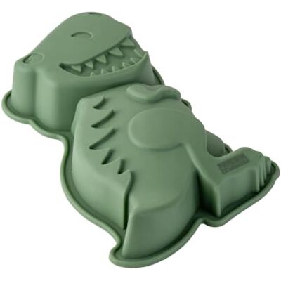Zenker Silikonbackform Dinosaurier – Aus Platin Silikon in graugrün für Kindergeburtstage, Ca. 24 x 16,5 x 5 cm, Temperaturbeständigkeit: -40 °C bis +230 °C, Spülmaschinengeeignet Zenker Silikonbackform Dinosaurier – Aus Platin Silikon in graugrün für Kindergeburtstage, Ca. 24 x 16,5 x 5 cm, Temperaturbeständigkeit: -40 °C bis +230 °C, Spülmaschinengeeignet