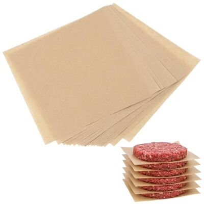 Rosenstein & Söhne Antihaft-Backpapier: 100 Stück Antihaft-Burgerpapiere, 14 x 14 cm, Einweg (Antihaftpapier, Smashburger-Papier) Rosenstein & Söhne Antihaft-Backpapier: 100 Stück Antihaft-Burgerpapiere, 14 x 14 cm, Einweg (Antihaftpapier, Smashburger-Papier)