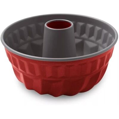 Guardini 52123HGNAM Rossana 2.0, Puddingform mit Kegel 23 cm, Stahl mit Antihaftbeschichtung, Farbe Rot/Grau, Edelstahl Guardini 52123HGNAM Rossana 2.0, Puddingform mit Kegel 23 cm, Stahl mit Antihaftbeschichtung, Farbe Rot/Grau, Edelstahl