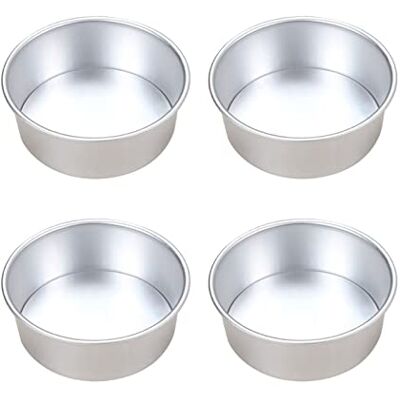 DUO 4 stücke 6inch Runde Aluminiumlegierung Kuchen Pan Form Fach Backform mit abnehmbarem Boden DUO 4 stücke 6inch Runde Aluminiumlegierung Kuchen Pan Form Fach Backform mit abnehmbarem Boden