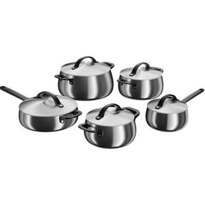 Berghoff Home Topfset Edelstahl – 10-tlg. – Kochtopf Set mit Deckel Töpfe Set Induktion, Ceran-, Gasherd & Elektroherd geeignet – Topf Set schwarz Berghoff Home Topfset Edelstahl – 10-tlg. – Kochtopf Set mit Deckel Töpfe Set Induktion, Ceran-, Gasherd & Elektroherd geeignet – Topf Set schwarz