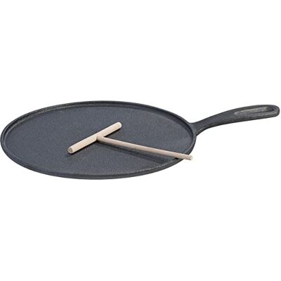 Rosenstein & Söhne Crepes Pfanne: Gusseiserne Crêpe-Pfanne für Grill und Herd mit Teigverteiler, Ø 28 cm (Gusseisen Crepe, Cast Iron Pan, crep) Rosenstein & Söhne Crepes Pfanne: Gusseiserne Crêpe-Pfanne für Grill und Herd mit Teigverteiler, Ø 28 cm (Gusseisen Crepe, Cast Iron Pan, crep)
