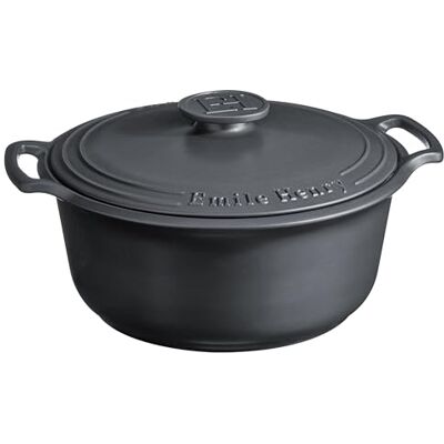 Emile Henry Made in France SUBLIME Ceramic 4 qt. Runder Dutch Oven Graphit Emile Henry Made in France SUBLIME Ceramic 4 qt. Runder Dutch Oven Graphit
