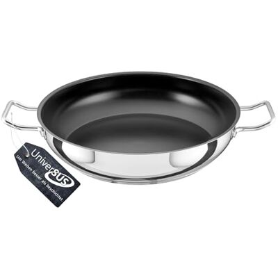 Schulte-Ufer GastroSUS Industar PLUS Schmorpfanne mit UniverSUS Oberflächenstruktur, 163151-32, Edelstahlpfanne Induktion, 32 cm Schulte-Ufer GastroSUS Industar PLUS Schmorpfanne mit UniverSUS Oberflächenstruktur, 163151-32, Edelstahlpfanne Induktion, 32 cm