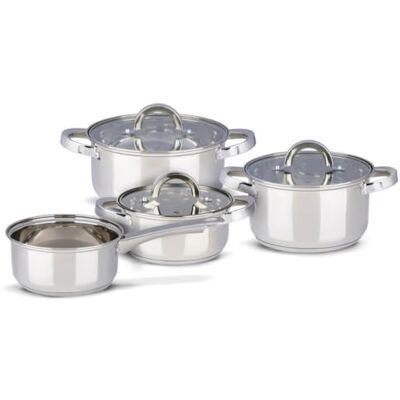 alpina Induktions Topfset 4‑teilig – Edelstahl Kochtöpfe mit Glasdeckel – Kochtopfset Geeignet für Alle Herdarten – Töpfe Set – Kochgeschirr Set aus Edelstahl alpina Induktions Topfset 4‑teilig – Edelstahl Kochtöpfe mit Glasdeckel – Kochtopfset Geeignet für Alle Herdarten – Töpfe Set – Kochgeschirr Set aus Edelstahl