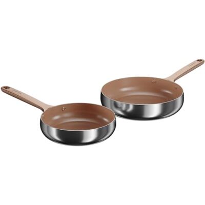 Berghoff Home Pfannenset 2-tlg. Antihaft-Pfanne ohne pfas – beschichtete Pfannen – Edelstahlpfanne – Frying Pan Universalpfannen für alle Herdarten rose gold Berghoff Home Pfannenset 2-tlg. Antihaft-Pfanne ohne pfas – beschichtete Pfannen – Edelstahlpfanne – Frying Pan Universalpfannen für alle Herdarten rose gold